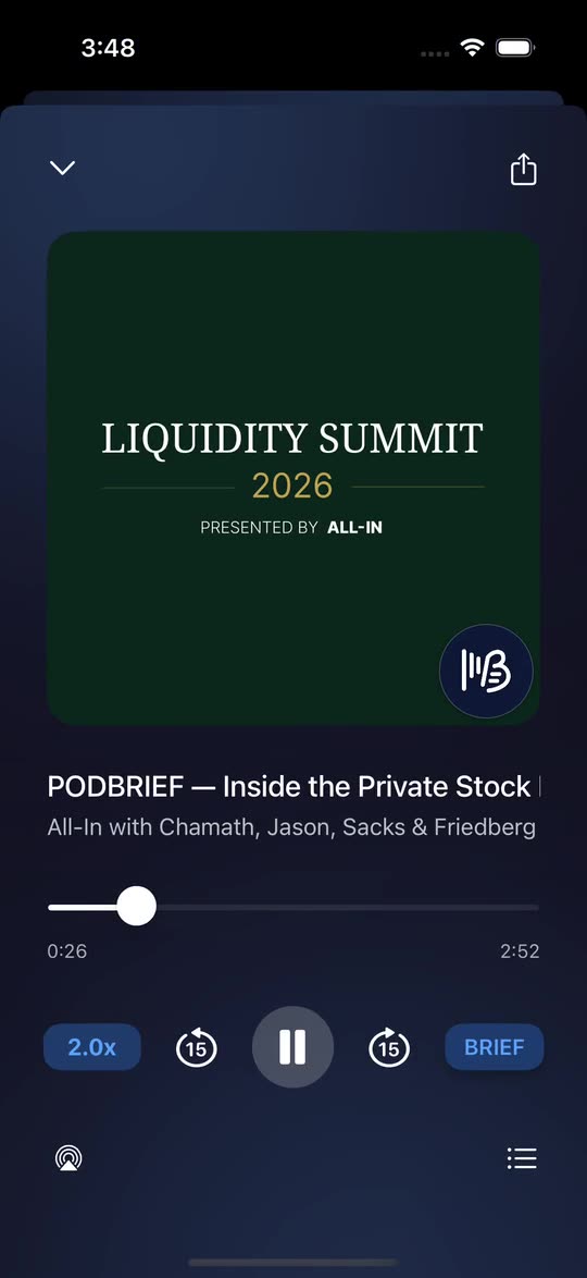 PodBrief audio brief player